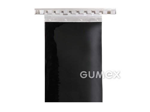 Závěsná fólie do vrat a průchodů CS-COVER, tloušťka 3mm, šíře 300mm, 72°ShA, PVC, -20°C/+60°C, černá